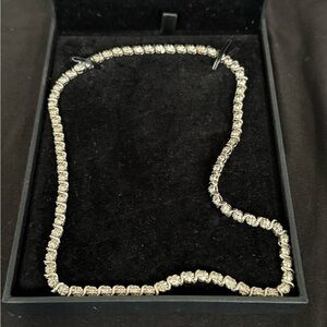 Elegant diamond sterling silver necklace.
